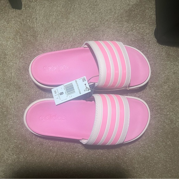 Adidas womens adilette platform slides. Size 8 NWT - Picture 3 of 5